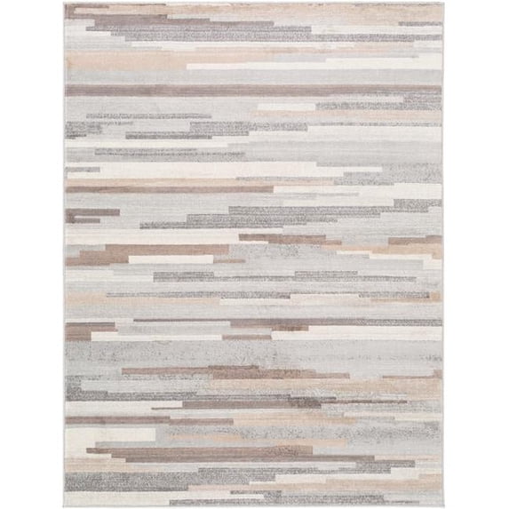 Surya Roma ROM-2302 94 x 120" Rectangle Modern Fabric Rug in Gray/Charcoal/Tan