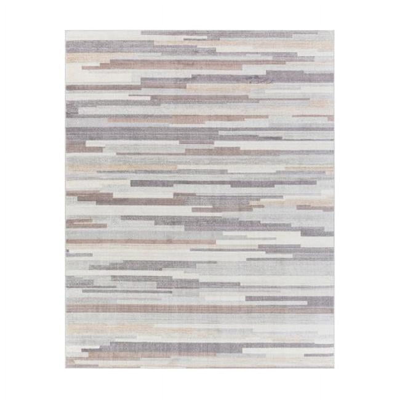 Gray and Charcoal Square Polypropylene Area Rug