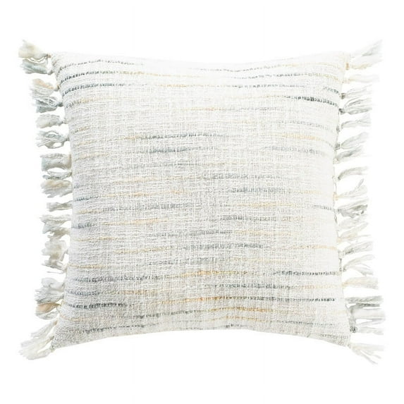 Surya Saugatuck SGK-001 20"Hx20"W Cotton Pillow Kit in Cream/White/Dusty Sage