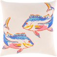 thumbnail image 1 of Surya Sea Life 18x18" Square Coastal Cotton Pillow Kit in Cream/Pink/Sky Blue, 1 of 1