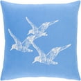 thumbnail image 1 of Surya Sea Life 18x18" Square Coastal Cotton Pillow Cover in Sky Blue/White, 1 of 1