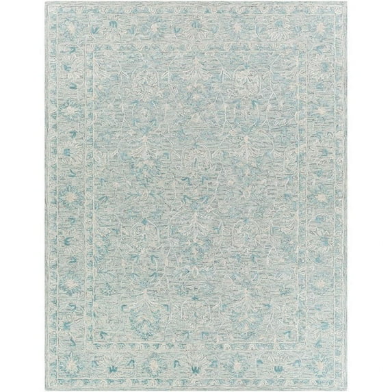 Surya Shelby SBY-1012 24x36" Rectangle Wool Rug in Aqua Blue/Light Gray