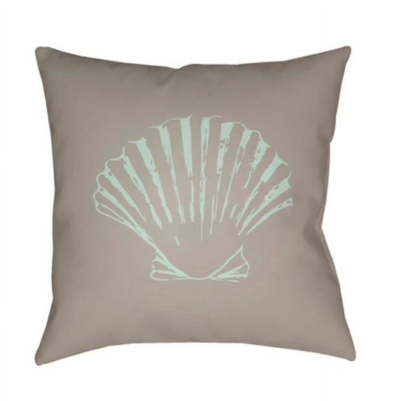 Surya Shells II Square Throw Pillow - Brown & Green - 18 x 18 x 4 in.