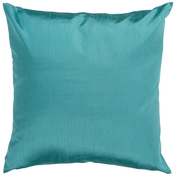 Surya Solid Luxe HH-041 18 x 18" Square Fabric Pillow Kit in Teal Blue