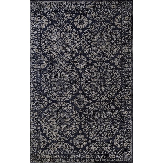 Surya Smithsonian Area Rug SMI-2112 China Blue Flowers Leaves 3' 3" x 5' 3" Rectangle