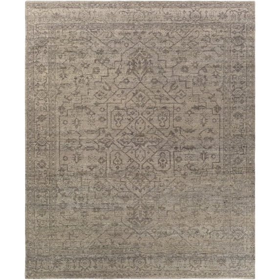Smyrna Hand Knotted Area Rug - Charcoal - 6' x 9'
