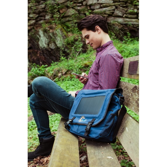 Surya Solar Shoulder Bag with Power Bank, Blue
