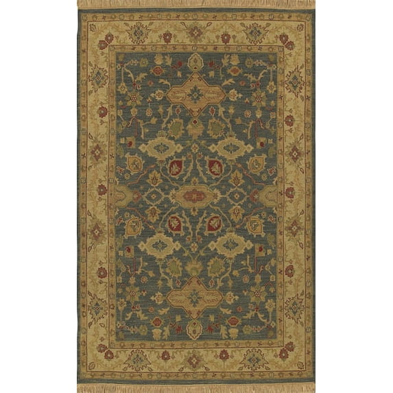 Surya Soumek Area Rug SMK-51 Blue Leaves Vines 6' x 9' Rectangle