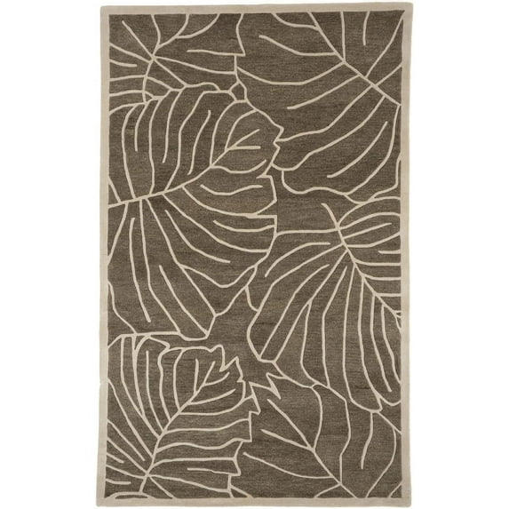 Surya Studio Area Rug SR-138 Mushroom Brown Art Leaves