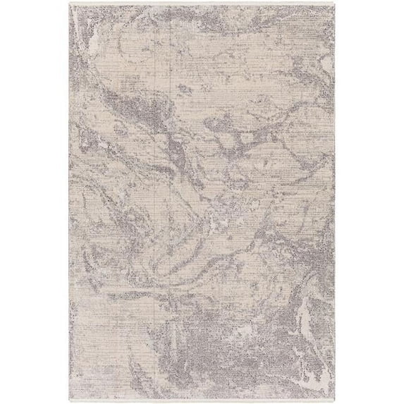Surya Subtle 94x120" Modern Polyester Rug in Gray and Taupe Finish