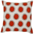 thumbnail image 1 of Surya Surya Pillows Area Rug AR092 Papyrus/Orange-Red Polka Dot Rings 22" x 22" Square, 1 of 3