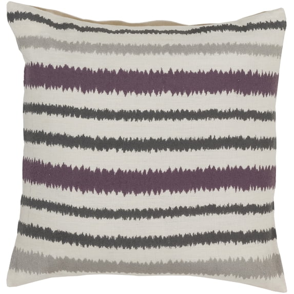 Surya Surya Pillows Area Rug AR105 Papyrus/Prune Purple Stripes Lines 22" x 22" Square