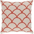 thumbnail image 1 of Surya Surya Pillows Area Rug COM009 Orange-Red/Peach Cream Embroidered Scales 22" x 22" Square, 1 of 6