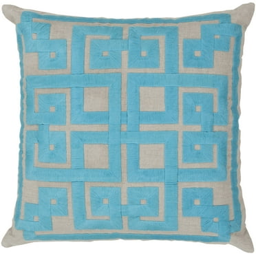 Surya Surya Pillows Area Rug LD009 Blue Jay/Oatmeal Lattice Knot 18" x 18" Square