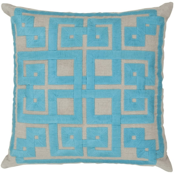Surya Surya Pillows Area Rug LD009 Blue Jay/Oatmeal Lattice Knot 18" x 18" Square