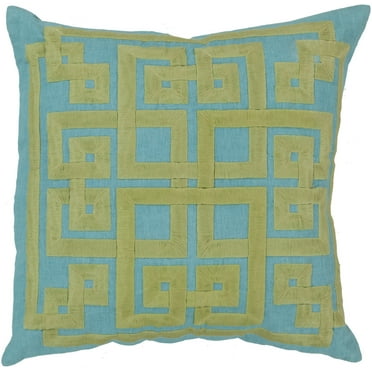 Surya Surya Pillows Area Rug LD011 Wasabi/Aqua Lattice Knot 20" x 20" Square