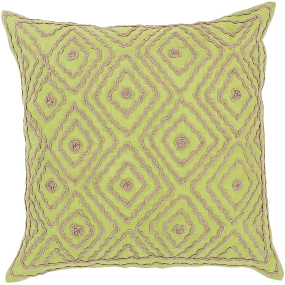 Surya Surya Pillows Area Rug LD031 Chartreuse/Olive Gray Diamonds Dots 18" x 18" Square