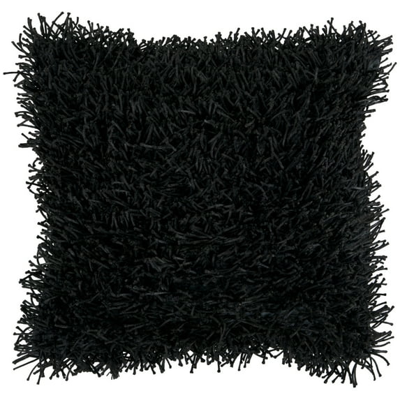 Surya Surya Pillows Shag Area Rug FA061 Jet Black Shimmer Shag 18" x 18" Square