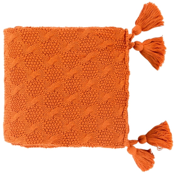 Surya Texture Cotton Orange Throw IDA1000-5060