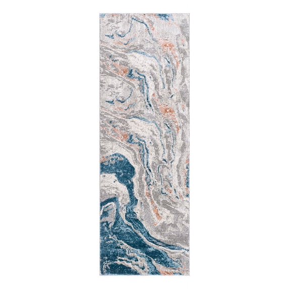 Surya Tibetan TBT-2329 31 x 91" Runner Fabric Rug in Gray/Dark Blue/Red