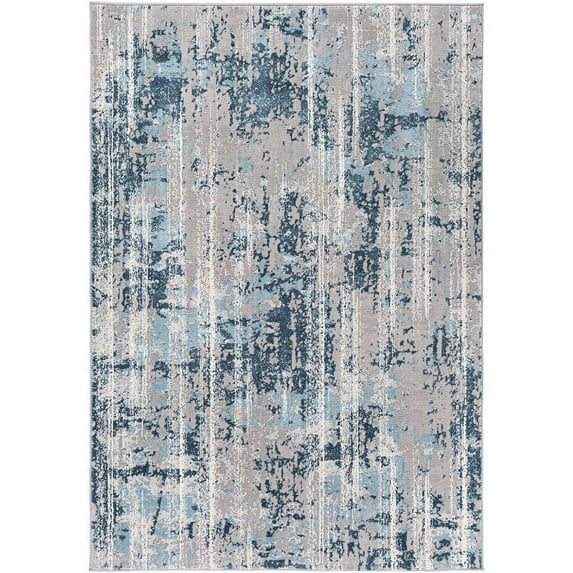 Surya Tibetan TBT-2331 63x91" Rectangle Modern Fabric Rug in Teal Blue/Gray