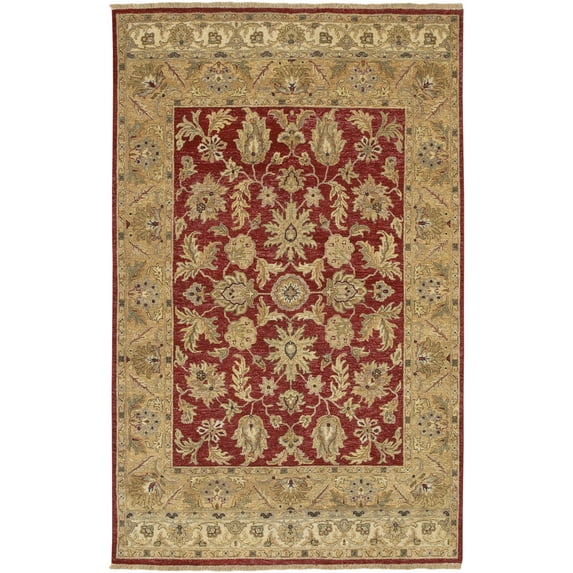 Surya Timeless Area Rug TIM-7901 Red Leaves Vines 5' 6" x 8' 6" Rectangle