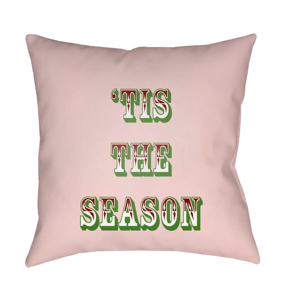Surya Tis The Season II Word Print Outdoor Pillow