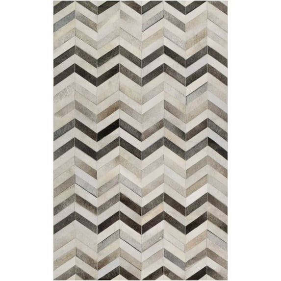 Surya Trail TRL-1129 72x108" Rectangle Modern Fabric Rug in Gray/Charcoal