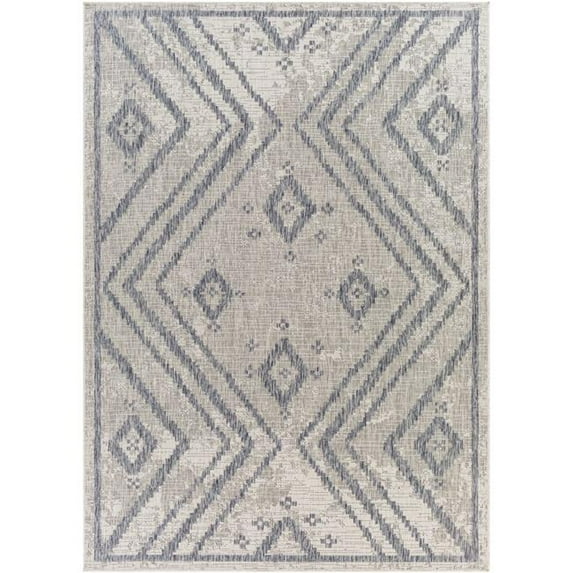 Surya Tuareg 63x84" Modern Polypropylene Rug in Blue and Gray Finish