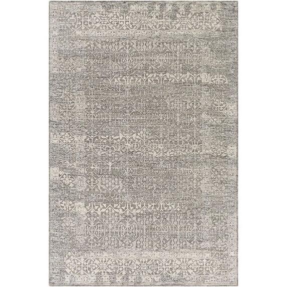 Surya Tunus TUN-2303 24x36" Rectangle Traditional Wool Area Rug in Gray/Black