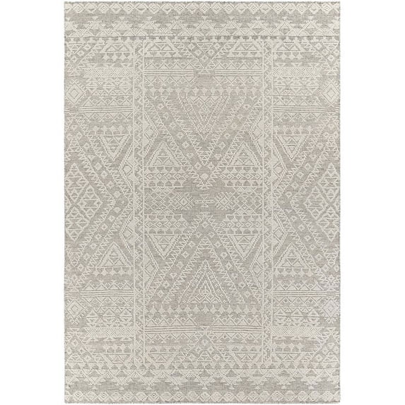 Surya Tunus TUN-2306 24x36" Rectangle Global Wool Area Rug in Medium Gray/Beige