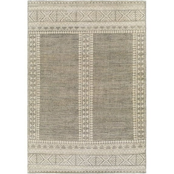 Surya Tunus TUN-2307 24x36" Rectangle Global Wool Area Rug in Medium Gray/Cream