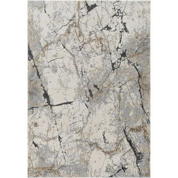 Surya Tuscany TUS-2314 94x123" Rectangle Modern Fabric Rug in Ivory/Gray