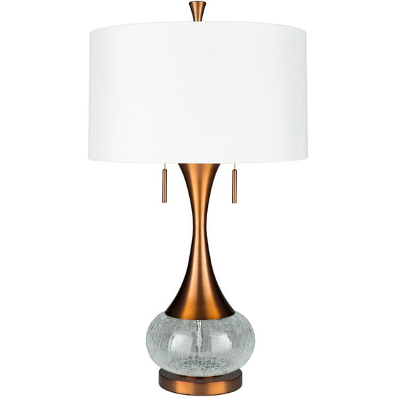 Surya Updated Traditional Karval Table Lamp With White Finish LMP-1075