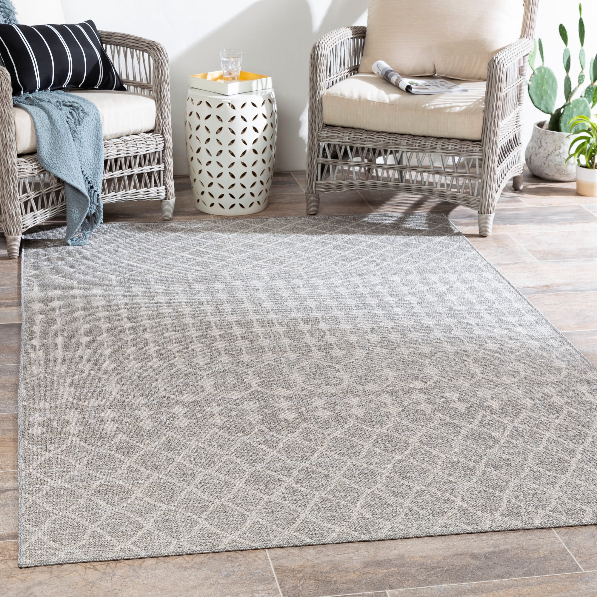 Ivoryft Surya VRD2308-2211 2 ft. x 2 ft. 11 in. Veranda Machine Woven Rectangle ...