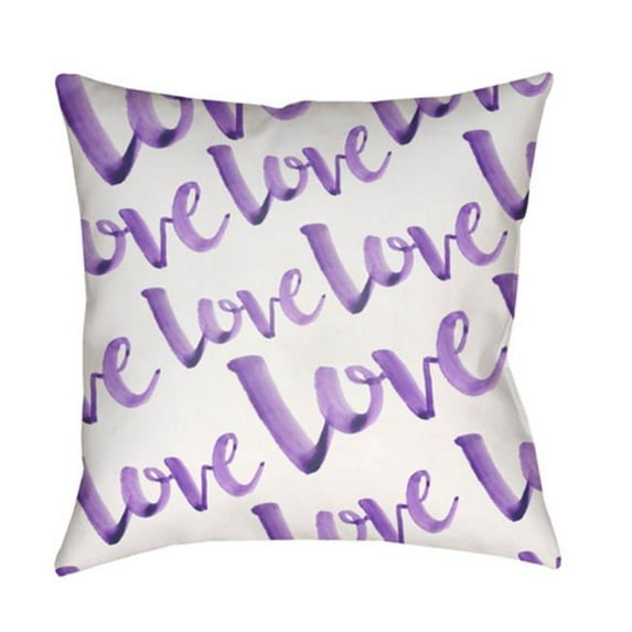 Surya Love 18 x 18 x 4 in. Throw Pillow - Purple - Medium