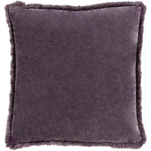 Surya WCV-006 20x20" Square Washed Cotton Velvet Pillow Kit in Lavender Purple