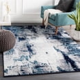 thumbnail image 1 of Surya Wanderlust WNL-2309 79 x 108" Rectangle Fabric Rug in Blue/Black/White, 1 of 8
