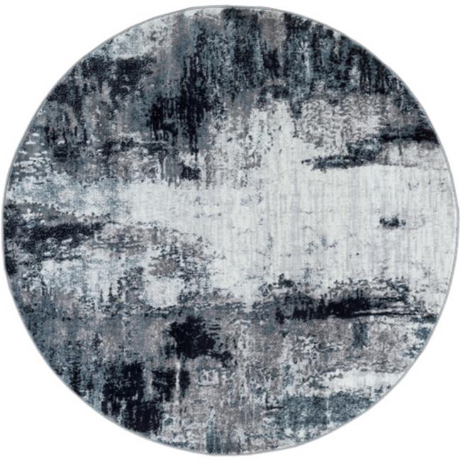 Surya Wanderlust WNL-2309 94 x 94" Round Fabric Rug in Blue/Black/White