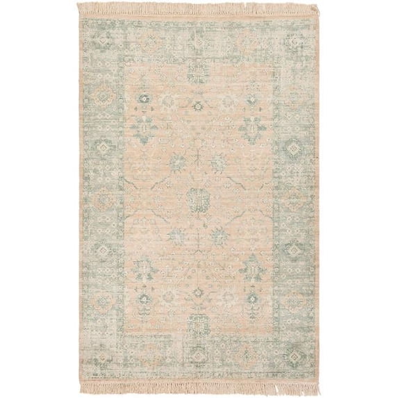 Surya Zainab ZAI-2310 24x36" Rectangle Cotton Area Rug in Sage Green/Camel