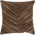 thumbnail image 1 of Surya Zander ZND-005 20x20" Square Rustic Leather Pillow Kit in Brown, 1 of 3