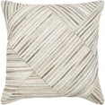 thumbnail image 1 of Surya Zander ZND-006 20x20" Square Rustic Leather Pillow Kit in Cream, 1 of 4