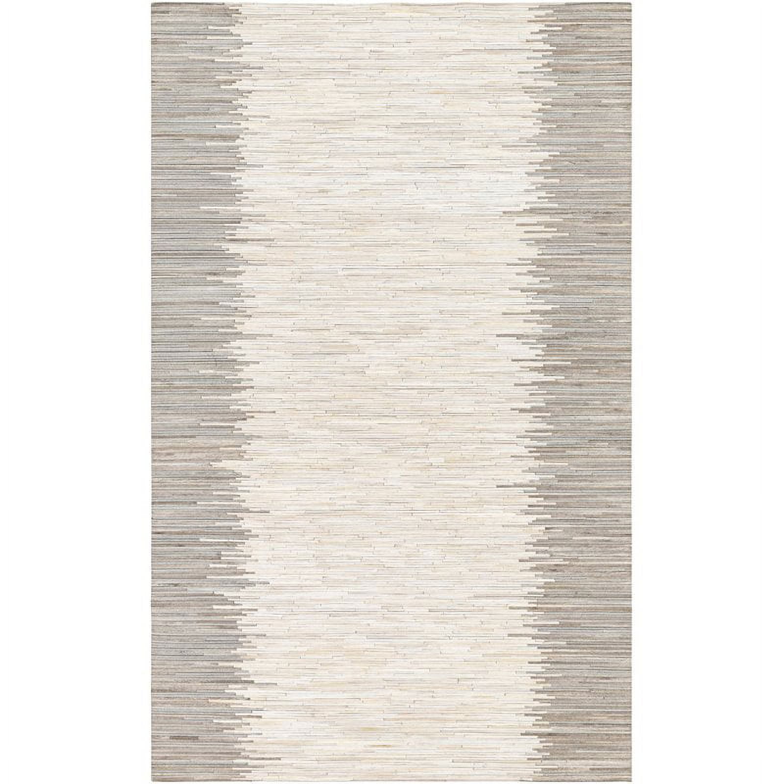 Surya Zander ZND1004 60x96" Rectangle Modern Leather Area Rug in Beige