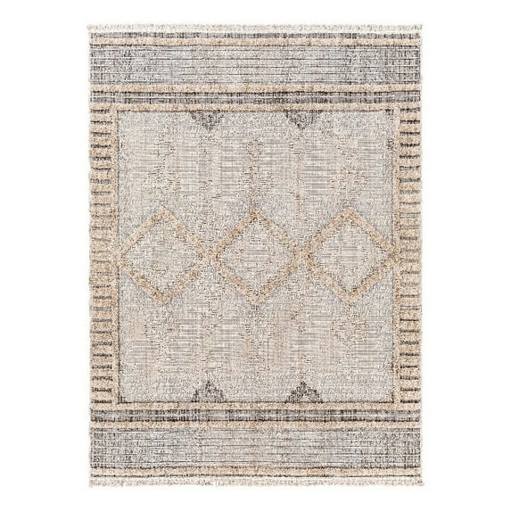 Surya Zaragoza 31x87" Modern Polyester Fabric Rug in Gray/Blue/Taupe