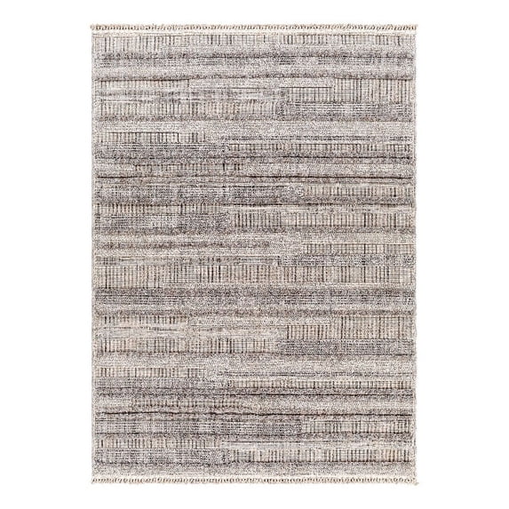 Surya Zaragoza 63x84" Modern Polyester Rug in Charcoal and Gray Finish