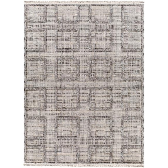 Surya Zaragoza 79x108" Modern Style Polyester Fabric Rug in Charcoal/Gray
