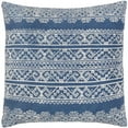 thumbnail image 1 of Surya Zendaya ZEN-003 20x20" Square Cotton Pillow Cover in Black/Dark Blue, 1 of 4