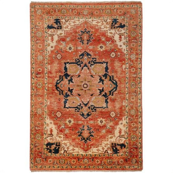 Surya Zeus ZEU-7805 120x168" Rectangle Traditional Wool Rug in Brick Red/Olive