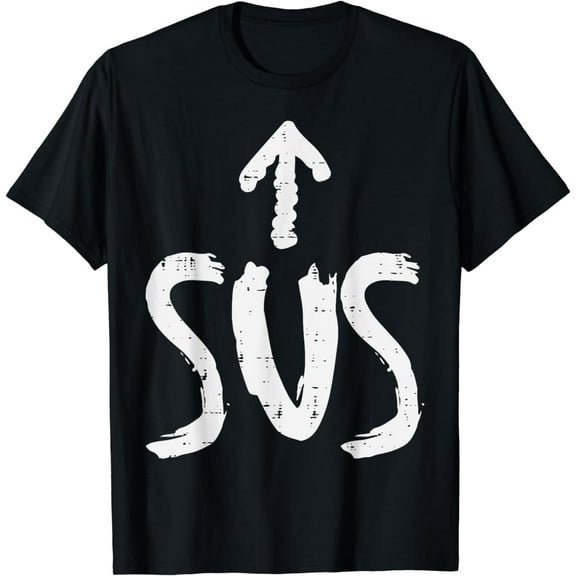 Sus Up Arrow Funny Saying Gaming Meme Suspicious Men Boy Kid T-Shirt