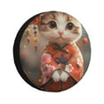 thumbnail image 1 of Susaid Adorable Kitten In Kimono Print Water Proof Spare Tire Cover Wheel Tire Dust-proof Cover Fit Trailer, RV, SUV and Many Vehicle-15 inch, 1 of 6